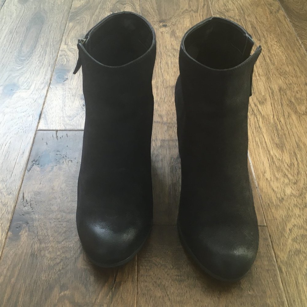 Black Leather B.P. Heeled Bootie